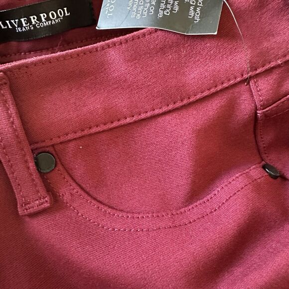 Liverpool Womens Jeans Madonna Legging Ponte Knit Stretch Burgundy 12 Petite - Picture 10 of 12